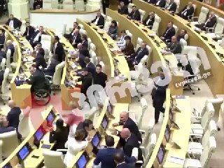 Драка в парламенте Грузии: оппозиция и власть не поделили трибуну